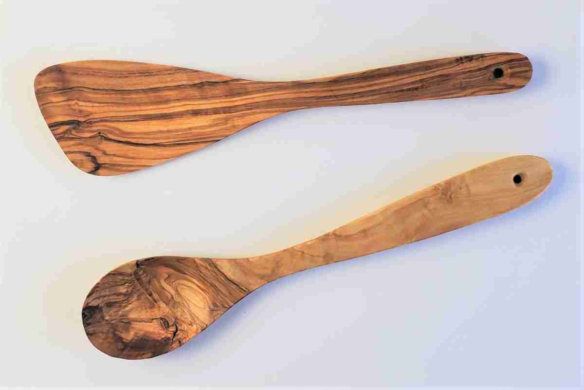 Olive Wood Spoon Spatula Set  New Hampshire Bowl and Board