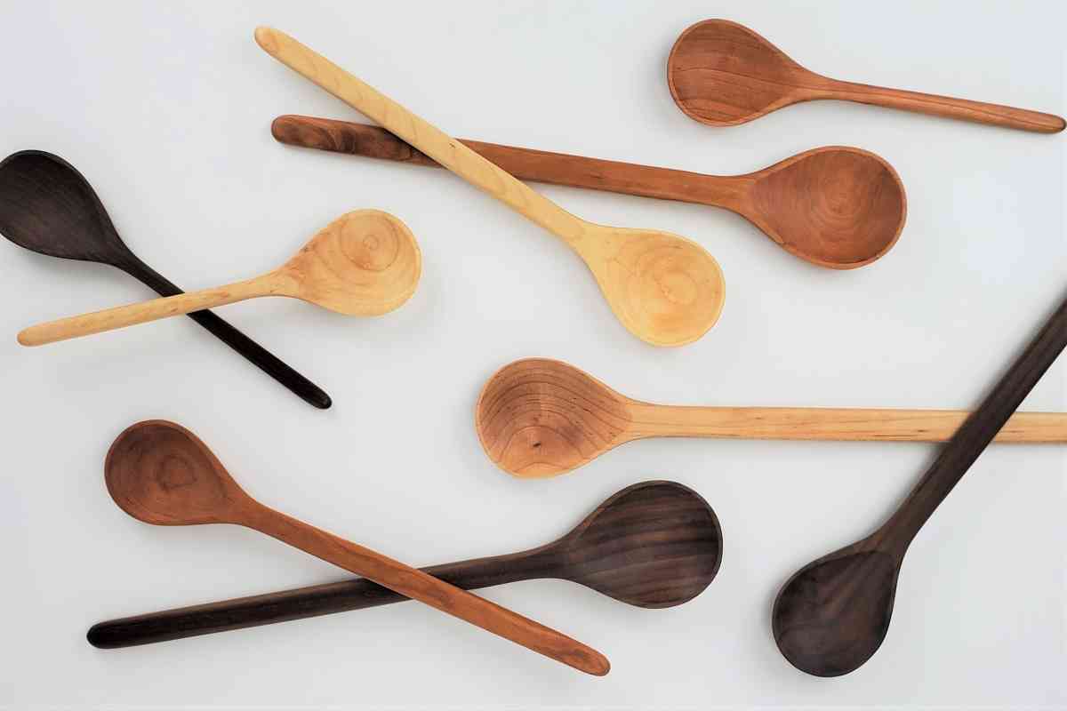 Long Handled Measuring Spoons wooden, Cherry Wood 