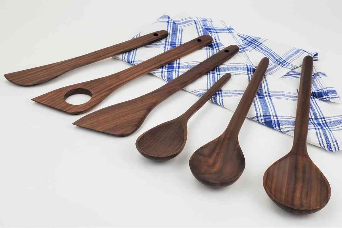 Walnut Wooden Spoon Set with Spatulas 6-PC Set
