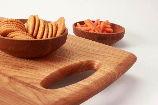 Cherry Cutting Boards With Handle Reversible 1.5 Thick